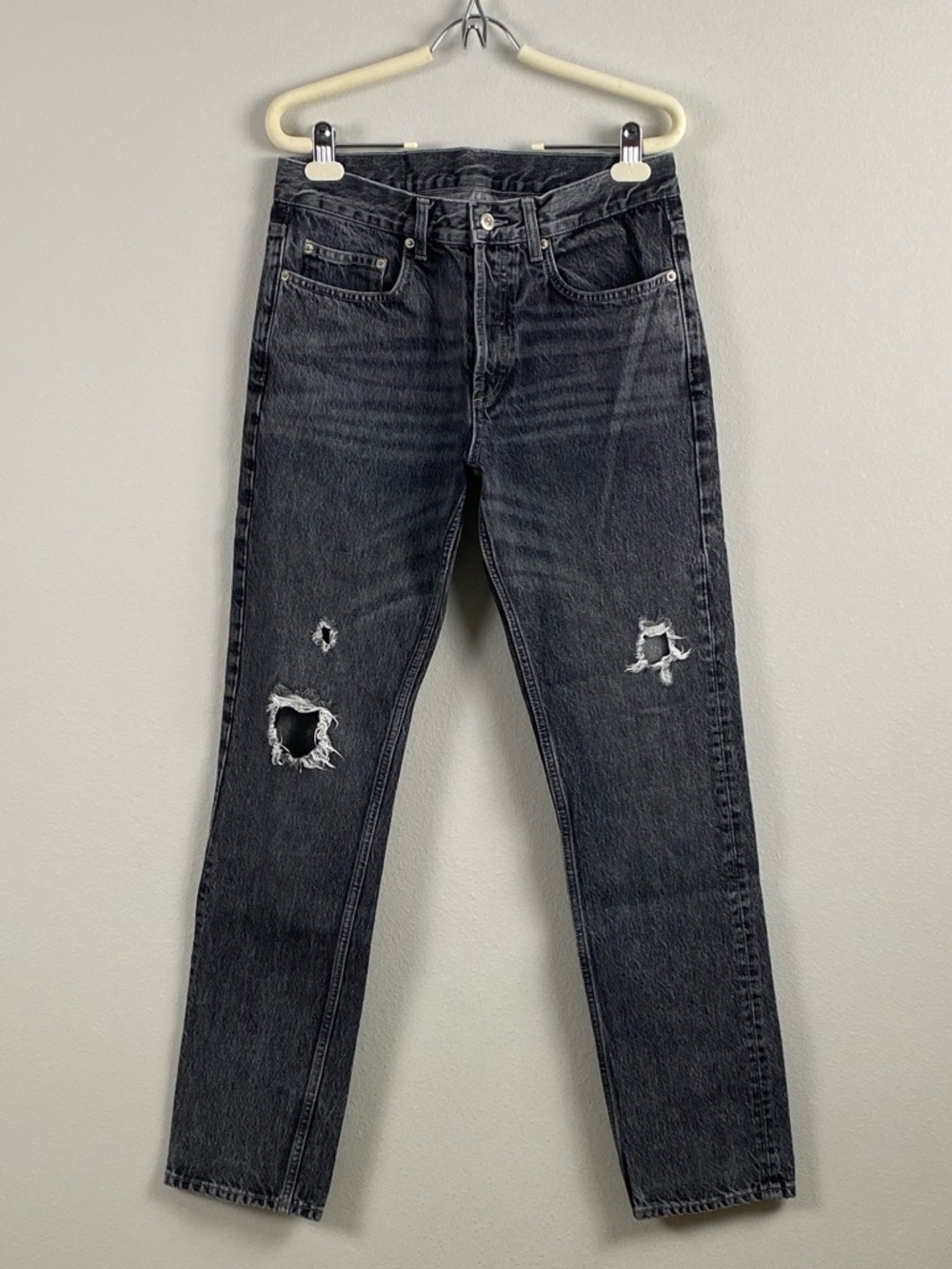 Sandro Destroy/Distressed Denim Jean | Slim Fit | Washed Black/Gray